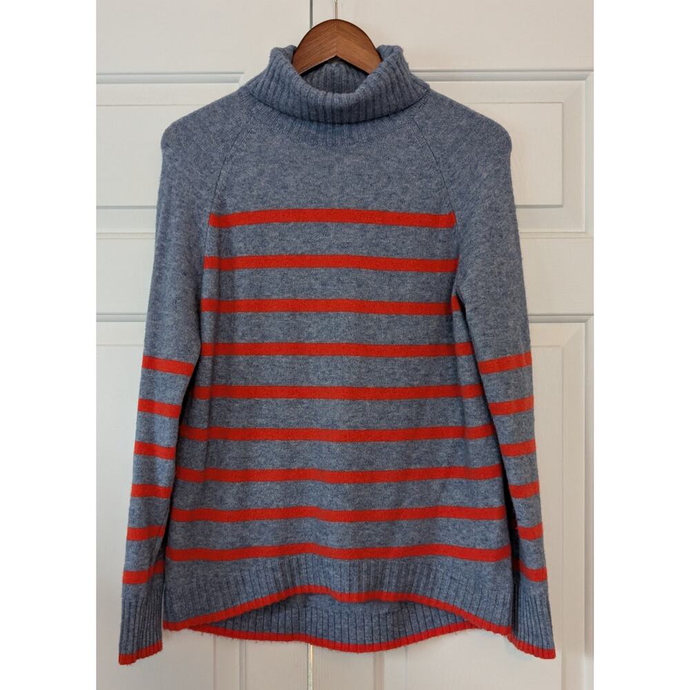 J. Crew Wool Blend Striped Turtleneck Sweater